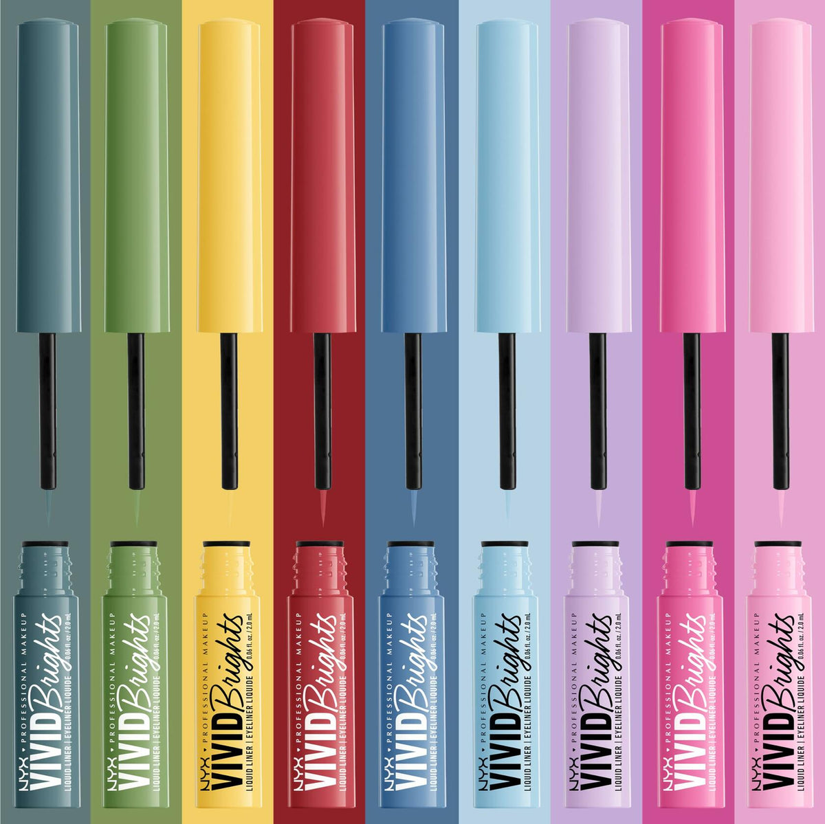 NYX PROFESSIONAL MAKEUP Vivid Brights Liquid Eyeliner Precise Tip Ghosted Green