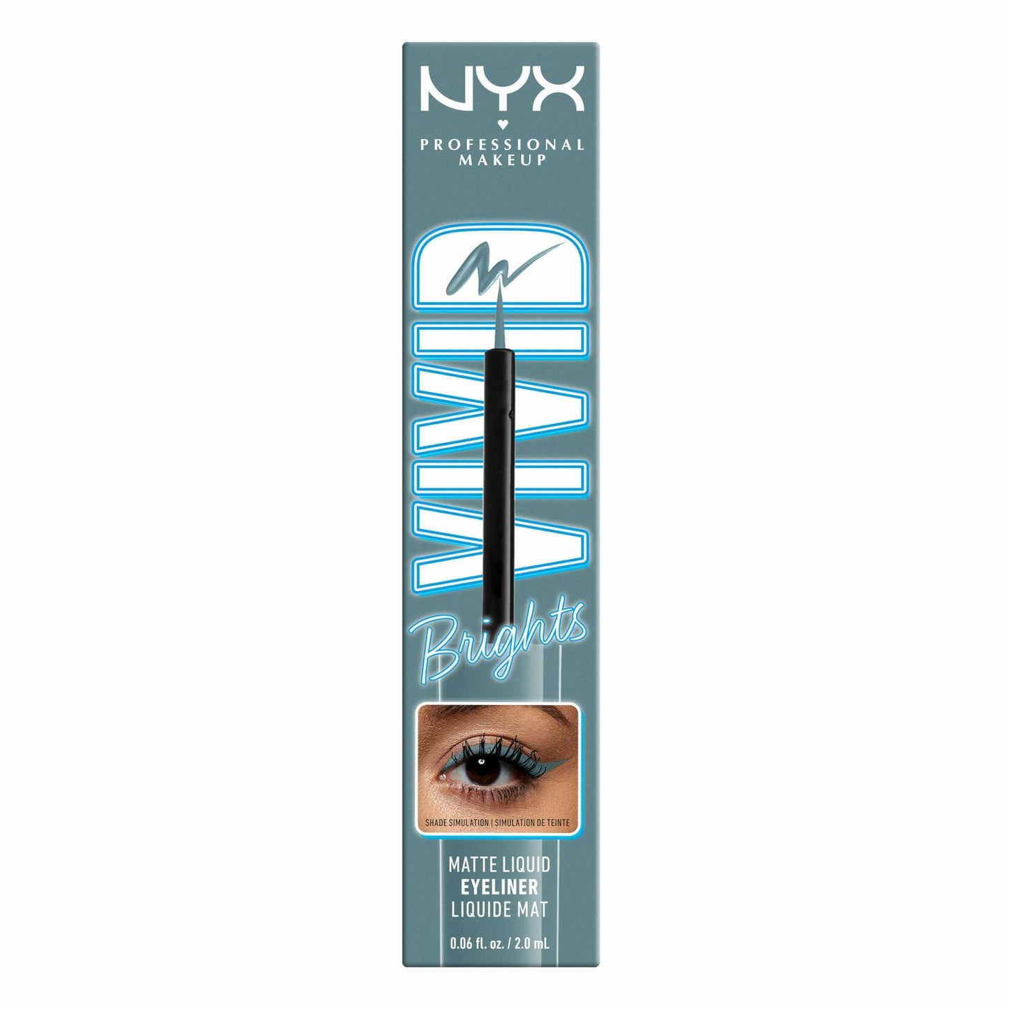 NYX PROFESSIONAL MAKEUP Vivid Brights Liquid Eyeliner Precise Tip Cyan Simp