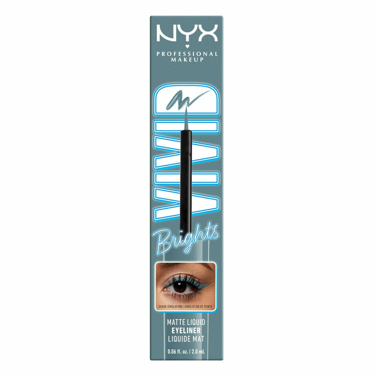 NYX PROFESSIONAL MAKEUP Vivid Brights Liquid Eyeliner Precise Tip Cyan Simp