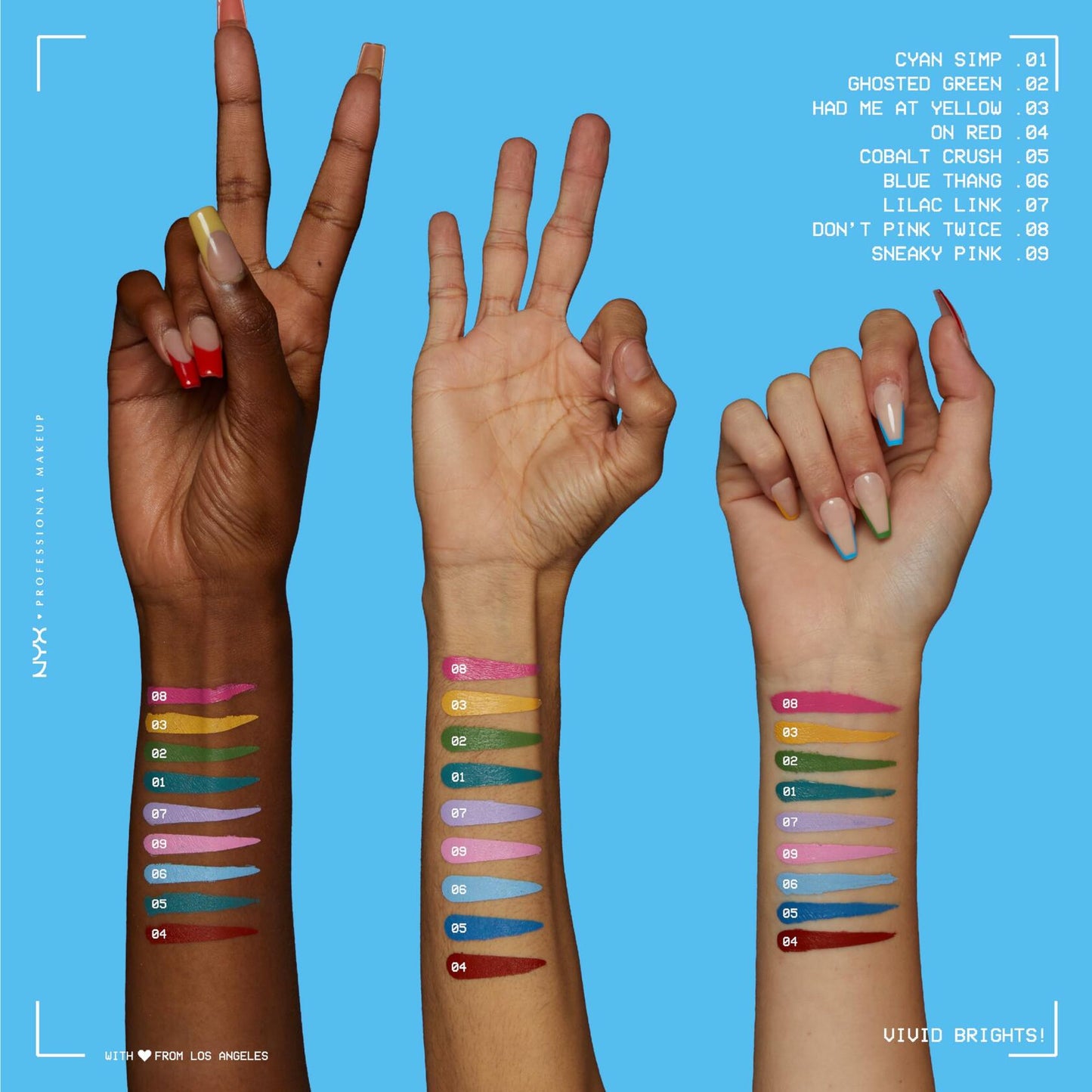 NYX PROFESSIONAL MAKEUP Vivid Brights Liquid Eyeliner Precise Tip Cyan Simp