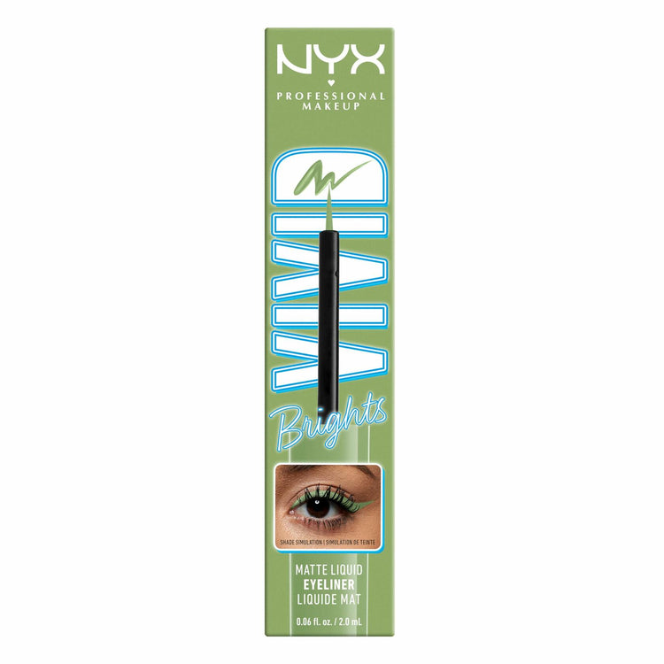 NYX PROFESSIONAL MAKEUP Vivid Brights Liquid Eyeliner Precise Tip Ghosted Green