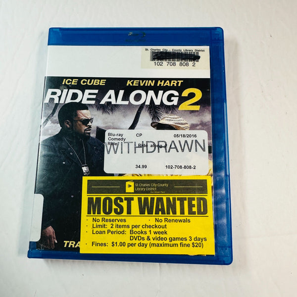 Ride Along 2 Blu-ray With Ice Cube & Kevin Hart