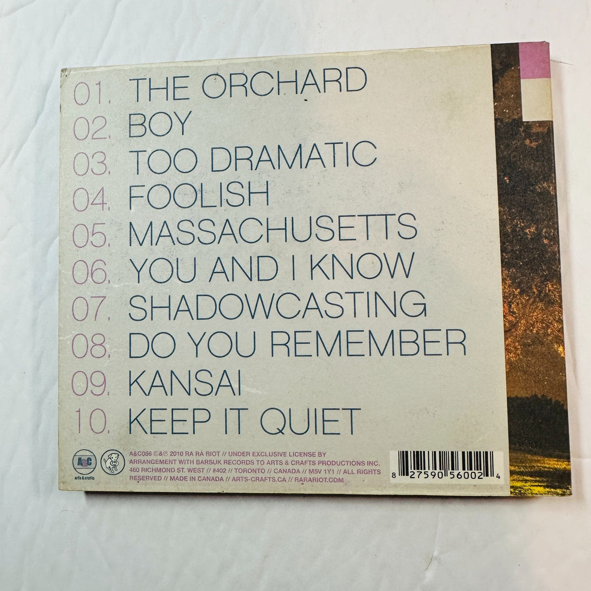 Ra Ra Riot "The Orchard" CD Album 2010