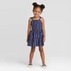 Toddler Girls Tank Top Striped Button Dress with Shine Cat & Jack Navy Blue - 2T - Suthern Picker