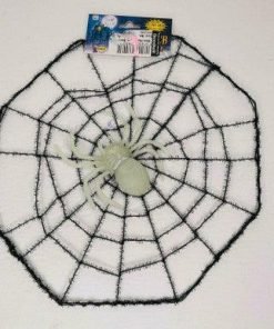 11 Creepy Spider Web With Glow-In Dark Spider Halloween Decoration - Suthern Picker
