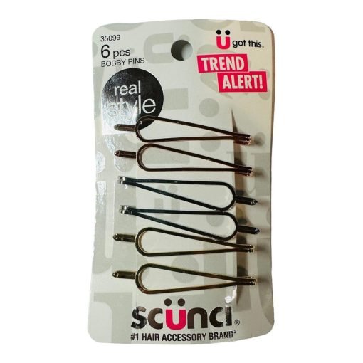 SCUNCI Real Style Metal Bobby Pins Pack of 6 Gold Silver and Rose Gold - Suthern Picker