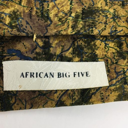 Endangered Species African Big Five Men's Neck Tie Animal Print Lions Elephants 1 - Suthern Picker
