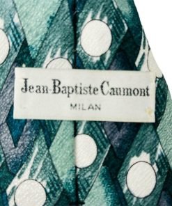 Jean-Baptiste Caumont Milan Neck Tie Green Geometric Diamonds Circles 100% Silk - Suthern Picker
