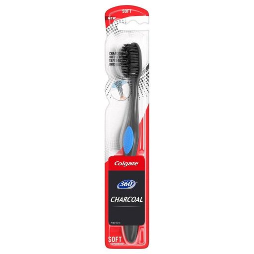 Colgate Plus Colgate Toothbrush Soft Charcoal Infused Tapered Bristles 360 Fhs - Suthern Picker