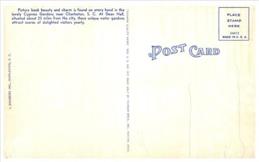 Rustic Bridge Cypress Gardens Charleston South Carolina Vintage Linen Postcard - Suthern Picker
