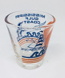 Mississippi Gulf Coast Collectible Shot Glass Sail Boat Dolphins - Suthern Picker