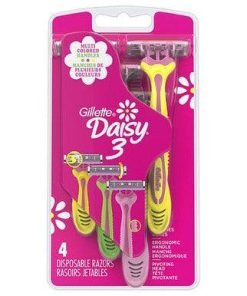 Daisy 3 Gillette Disposable Razors for Women 3-Bladed 4 CT Multi Colored Handles - Suthern Picker