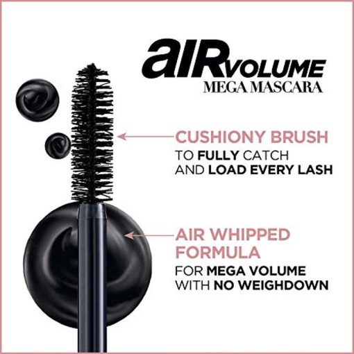 L'Oreal Paris Air Volume Mega Mascara Mega Vol Washable Black Brown 0.3 Oz - Suthern Picker