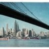 Imposing Towers Of Manhatten Skyline Vintage Postcard Bridge United Air Lines - Suthern Picker
