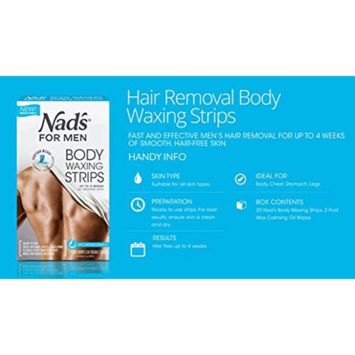Nad's For Men Body Wax Strips Wax Hair Removal For Men Waxing Kit 20 Strips - Suthern Picker