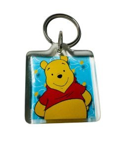 Winnie The Pooh Acrylic Keychain Blue Clear Polka Dot - Suthern Picker