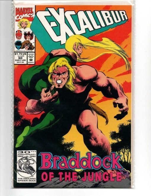 Excalibur #60 Early January 1993 Marvel Comic Book Braddock Of The Jungle - Suthern Picker