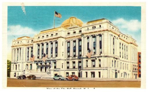 View Of The City Hall Newark New Jersey Vintage Postcard Linen Posted 1944 - Suthern Picker