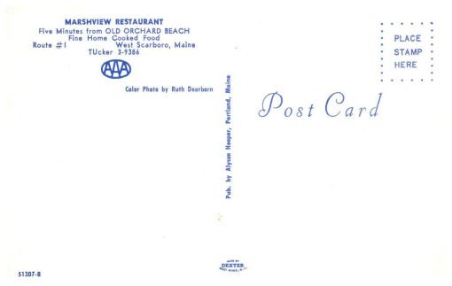 Marshview Restaurant Vintage Postcard RPPC West Scarboro Maine Old Orchard Beach - Suthern Picker