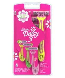 Daisy 3 Gillette Disposable Razors for Women 3-Bladed 4 CT Multi Colored Handles - Suthern Picker
