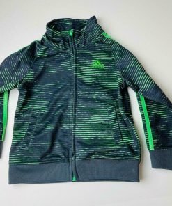 Adidas Jogging Top Jacket Boys 24M Green Black Long Sleeve LS NWOT Zip Up - Suthern Picker