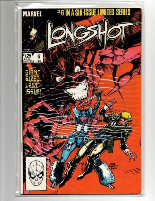 Longshot #6 February 1986 Marvel Comic Book Limited Series Arthur Adams Last - Suthern Picker