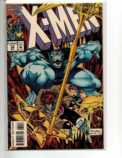 MARVEL COMICS X-MEN #34 JULY 1991 COMIC Direct Edition - Suthern Picker