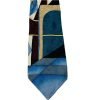 Brass & Black LTD Men's Neck Tie Stained Glass Geometric Blue Burgandy 100% Silk - Suthern Picker