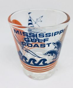 Mississippi Gulf Coast Collectible Shot Glass Sail Boat Dolphins - Suthern Picker