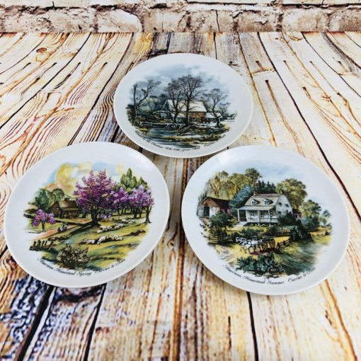 Currier and Ives 3 Seasons Collector Plates 6 1/2 Inch Diameter - Suthern Picker