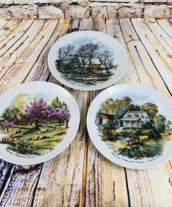 Currier and Ives 3 Seasons Collector Plates 6 1/2 Inch Diameter - Suthern Picker