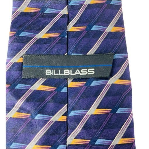 Bill Blass Men's Neck Tie Geometric Purple Violet Stripes 100% Silk - Suthern Picker