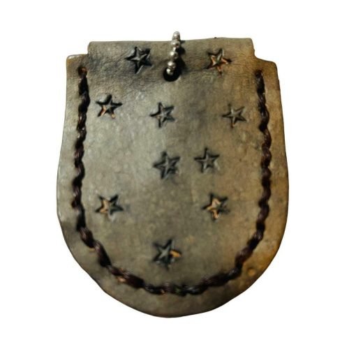 Cub Boy Scout Small Leather Pouch With Chain Moon Stars Design - Suthern Picker