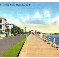 East Battery Looking North Charleston South Carolina Vintage Postcard Standard - Suthern Picker