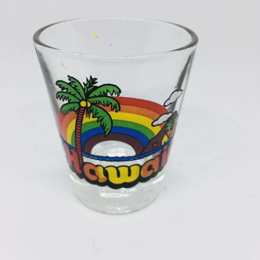 Hawaii Collectible Shot Glass Rainbow Palm Tree Coconut Island - Suthern Picker