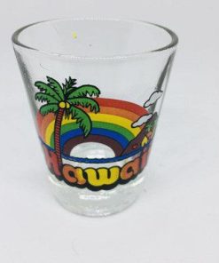 Hawaii Collectible Shot Glass Rainbow Palm Tree Coconut Island - Suthern Picker