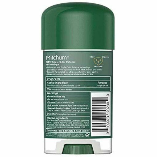Mitchum Antiperspirant Deodorant Stick Men Triple Odor Defense Gel Mountain Air - Suthern Picker