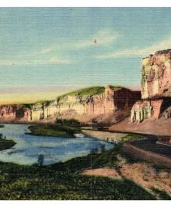 Toll Gate Rock & Pallisades Vintage Linen Postcard Green River Wyoming Hwy 30 - Suthern Picker