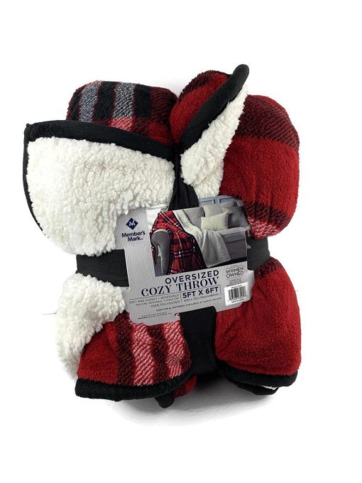 Member’s Mark Oversized Reversible Cozy Throw Blanket 5 ft x 6 ft Mikolaj Plaid - Suthern Picker