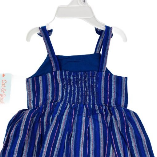 Toddler Girls Tank Top Striped Button Dress with Shine Cat & Jack Navy Blue - Suthern Picker