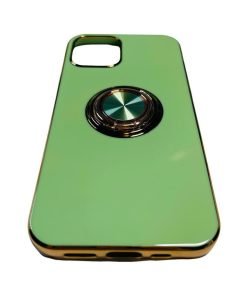 Apple Iphone 12 Pro Phone Case With Built In Ring Holder Green Copper Trim Gel - Suthern Picker