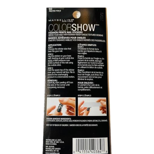 Maybelline Color Show Fashion Prints Mirror Nail Stickers #10 Golden Distress - Suthern Picker