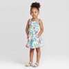 Toddler Girls' Tank Top Floral Button Dress - Cat & Jack White Various Sizes - Suthern Picker