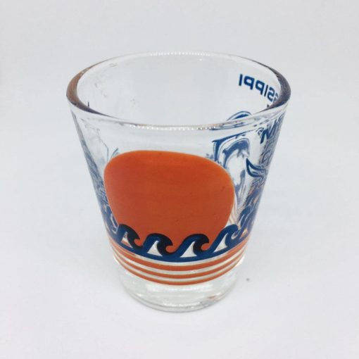 Mississippi Gulf Coast Collectible Shot Glass Sail Boat Dolphins - Suthern Picker