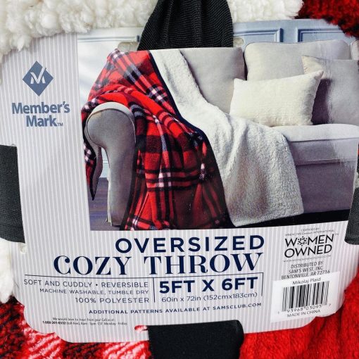 Member’s Mark Oversized Reversible Cozy Throw Blanket 5 ft x 6 ft Mikolaj Plaid - Suthern Picker