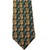 Bill Blass Men's Neck Tie Oval Geometric Beige Green Black 100% Silk - Suthern Picker