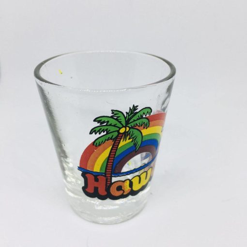 Hawaii Collectible Shot Glass Rainbow Palm Tree Coconut Island - Suthern Picker