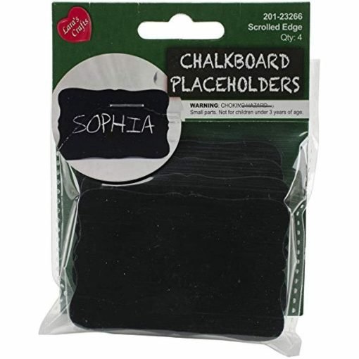 Lara's Crafts Chalkboard Scrolled Edge Placeholders 3 x 2 - 1 Package Of 4 - Suthern Picker