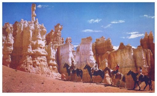 Horseback Riders Bryce Canyon National Park Vintage Postcard Chrome Repro Utah - Suthern Picker