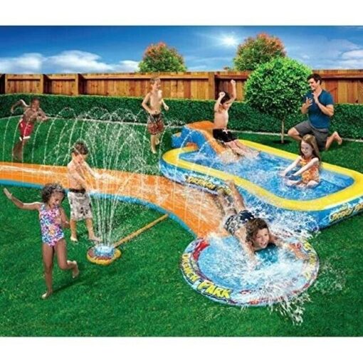 Banzai Aqua Drench 3-in-1 Splash Park With Pool Sprinkler & Water Slide 15ft - Image 4